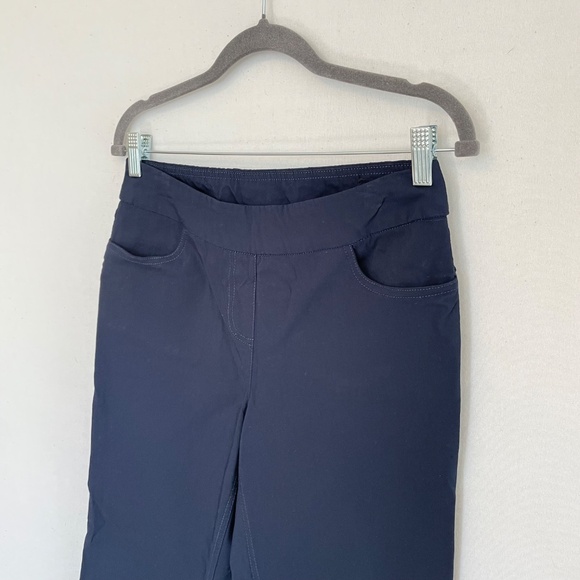 SLIMSATION by Multiples Size 10 Navy Blue Tummy Control Pull On Capri Pants - Picture 2 of 6